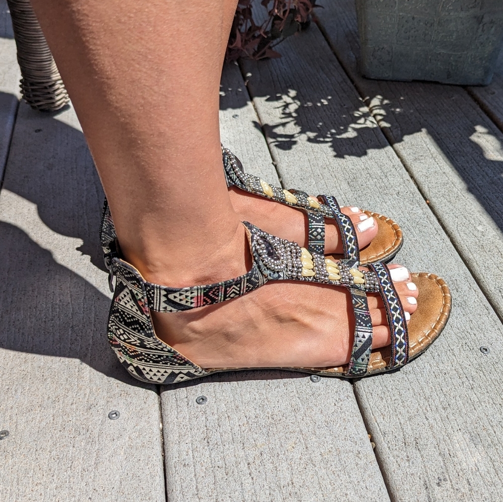 Boho Beaded Sandals - Picture 7 of 9